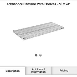 ULINE 60 X 24” chrome shelving
