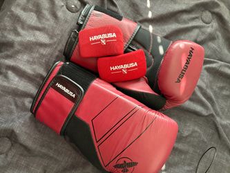 Hayabusa Red and Black Boxing Gloves and knuckle guards