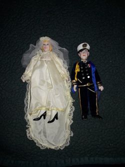 PRINCESS DI & PRINCE CHARLES PORCELAIN DOLL SET