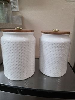 Better Homes & Gardens Ceramic Large Dot Hobnail Canisters