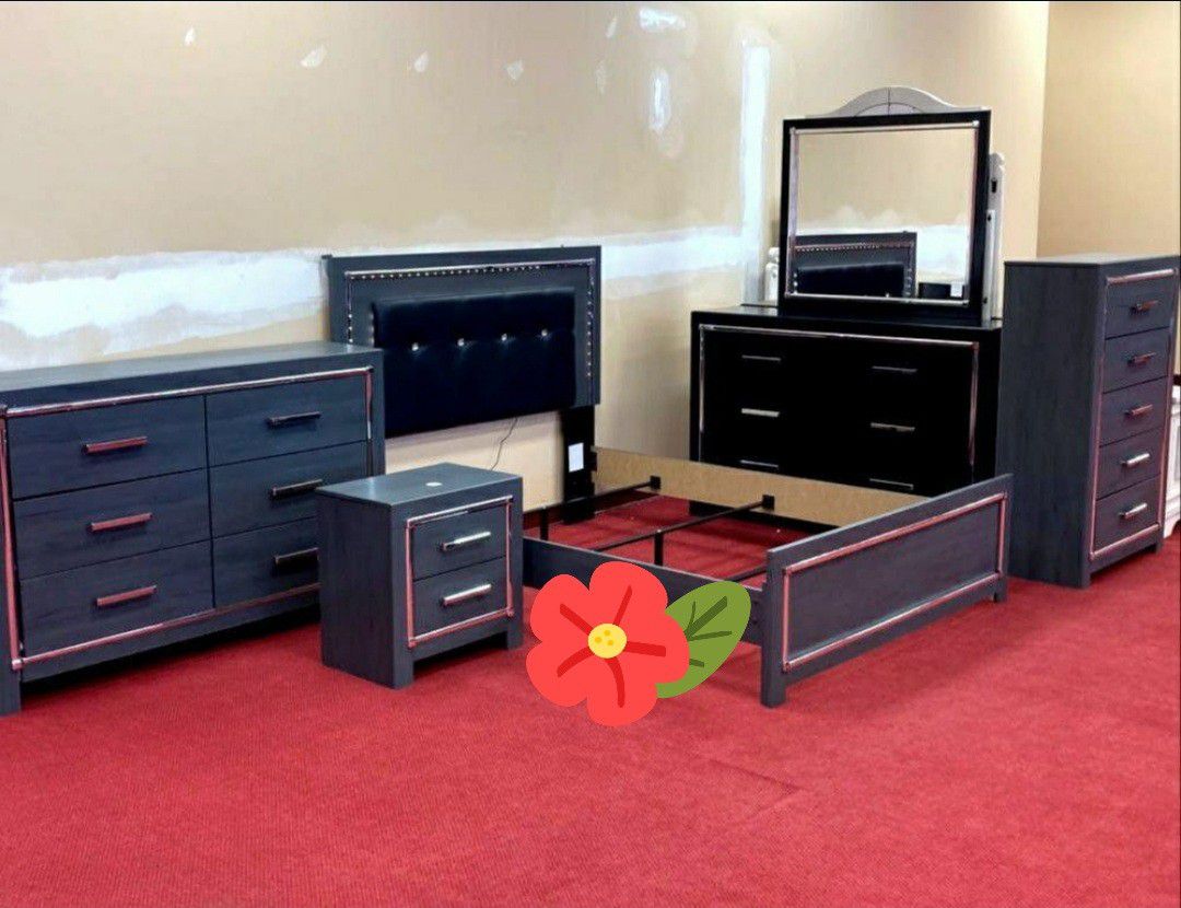 Brand New 💥 Gray Queen Size Bedroom Set Of 6 Pieces / Bedroom Furniture 