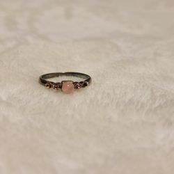Silver and Pink Stone Ring
