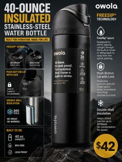 Owala FreeSip 40 oz Insulated Water Bottle