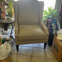 Wingback Arm Chair Tan
