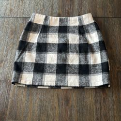 XS Plaid Linen Mini Skirt