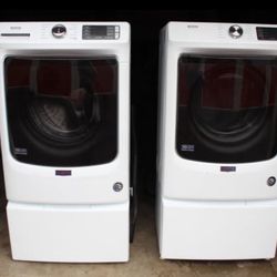 Maytag Whirlpool Washer & Dryer + Pedal Stools 4.8-cu ft Front Loader Dryer 7.3-cu ft Fully Working