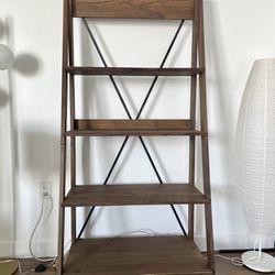 68" Pine Wood Ladder Bookshelf 