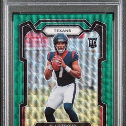2023 Prizm CJ Stroud Green Wave #339 PSA 9  Houston Texans