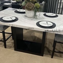 Genuine Marble Counter Ht Dining Table Brand New In Box