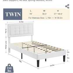  2 White Twin Bed Frames