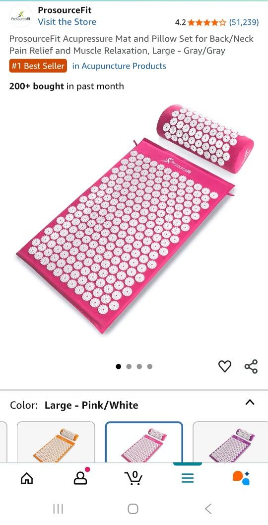 ProsourceFit Acupressure Mat and Pillow