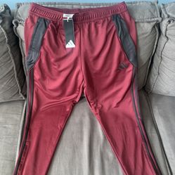Adidas Maroon & Black Track Joggers