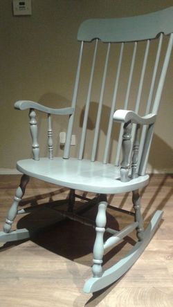 Greay wooden rocking chair