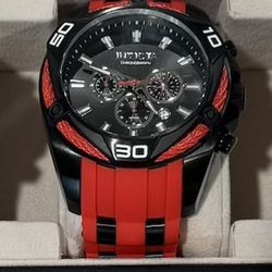 red and black watch.