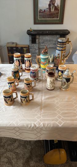 Beer Stein Collection - 14 Total Of All Sizes