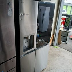 NEW !! LG THINQ STAINLESS STEEL INSTAVIEW SIDE TO SIDE REFRIGERATOR/ dents/ CRAFT ICE 