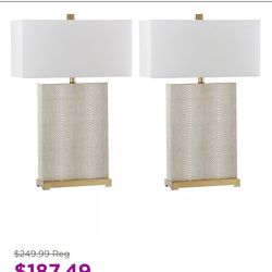 Safavieh Joyce faux snakeskin table lamp set