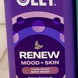 OLLY body wash! Mood + Skin line. * Renew: Relaxing Jasmine Bergamot, Botanicals; 17 fl oz.  New