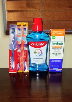 Oral Care Bundle- 3 toothbrushes,  mouthwash & Toothpaste- all for $10