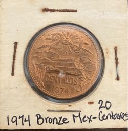 1974 -Bronze 20 Centavos- Mexico