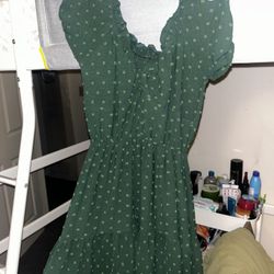 Green Maxi Milkmaid Dress