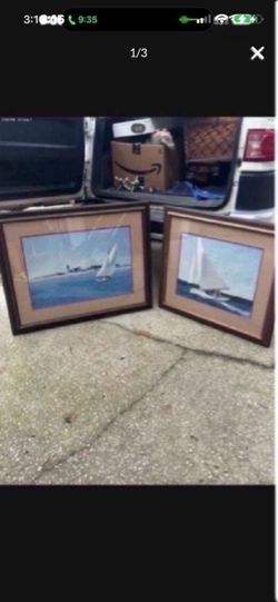 Edward Hopper Pair of Framed Sailboat Prints