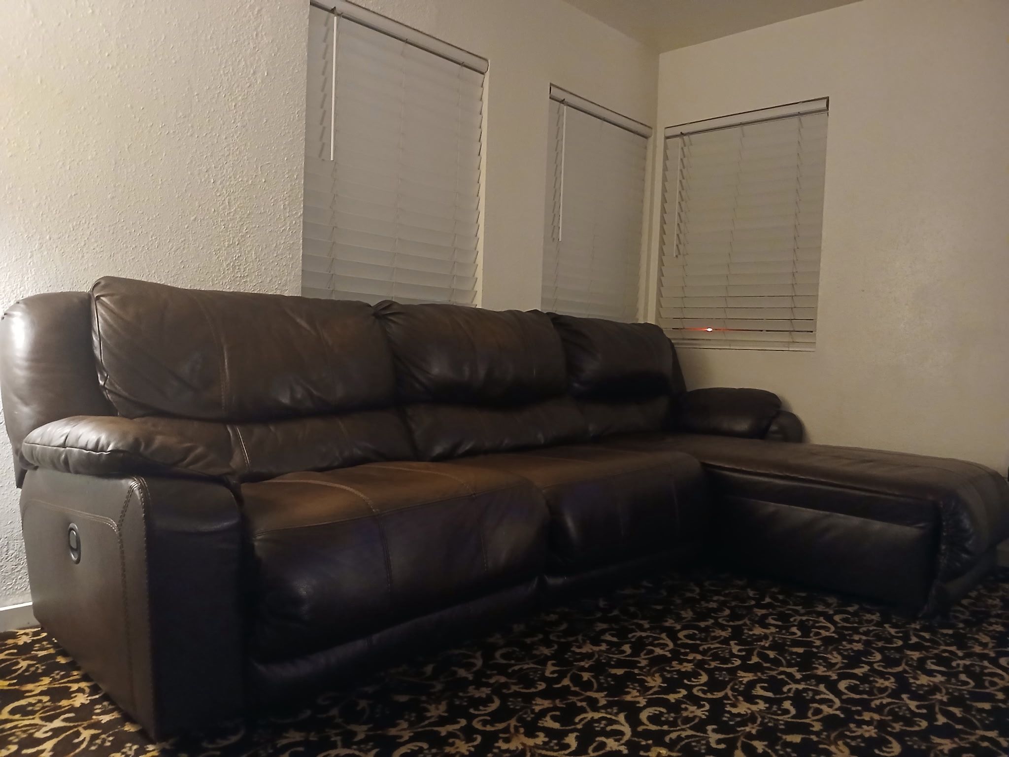 Brown Leather Sectional Couch