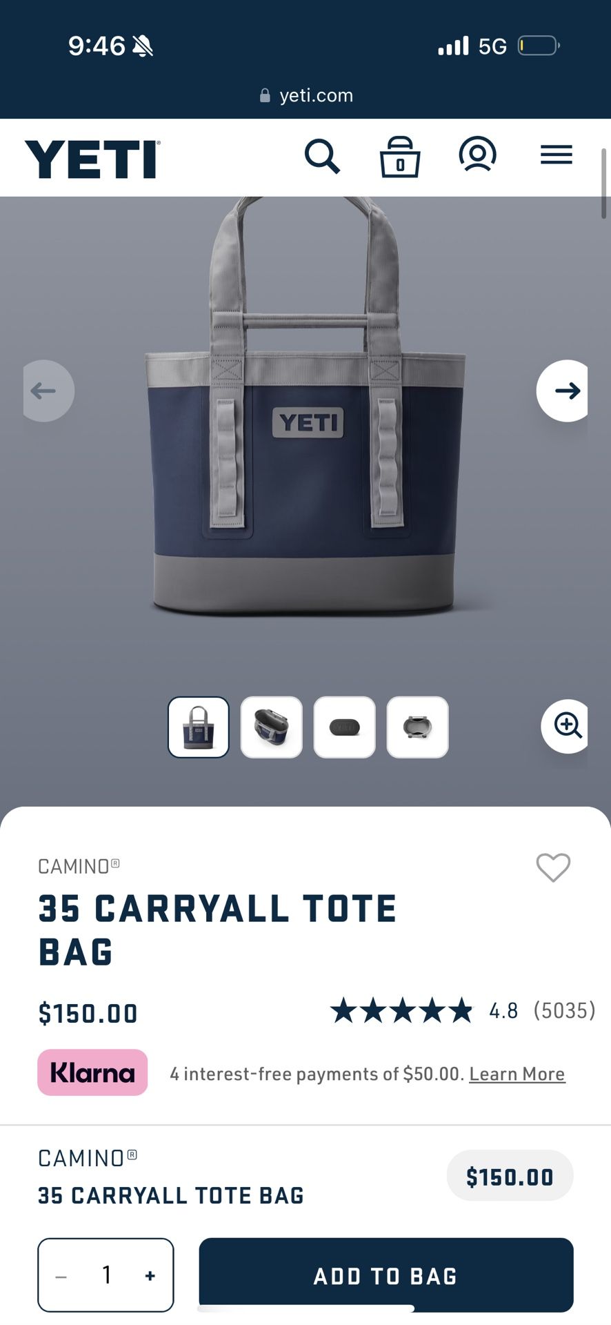 YETI CARRYALL TOTE BAG Cooler Brand New