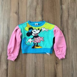 Disney vintage minnie mouse colorblocked crewneck sweater