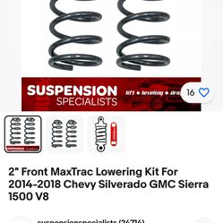 2" Front MaxTrac Lowering Kit For 2014-2018 Chevy Silverado GMC Sierra 1500 