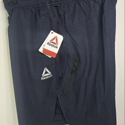 Reebok Pace Breaker Navy Active Shorts Mens Lg 