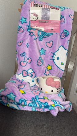 Hello Kitty Blanket and Mug $20