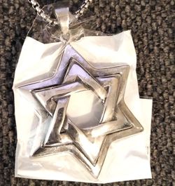 STAINLESS STEEL NECKLACE PENDANT STAR OF DAVID