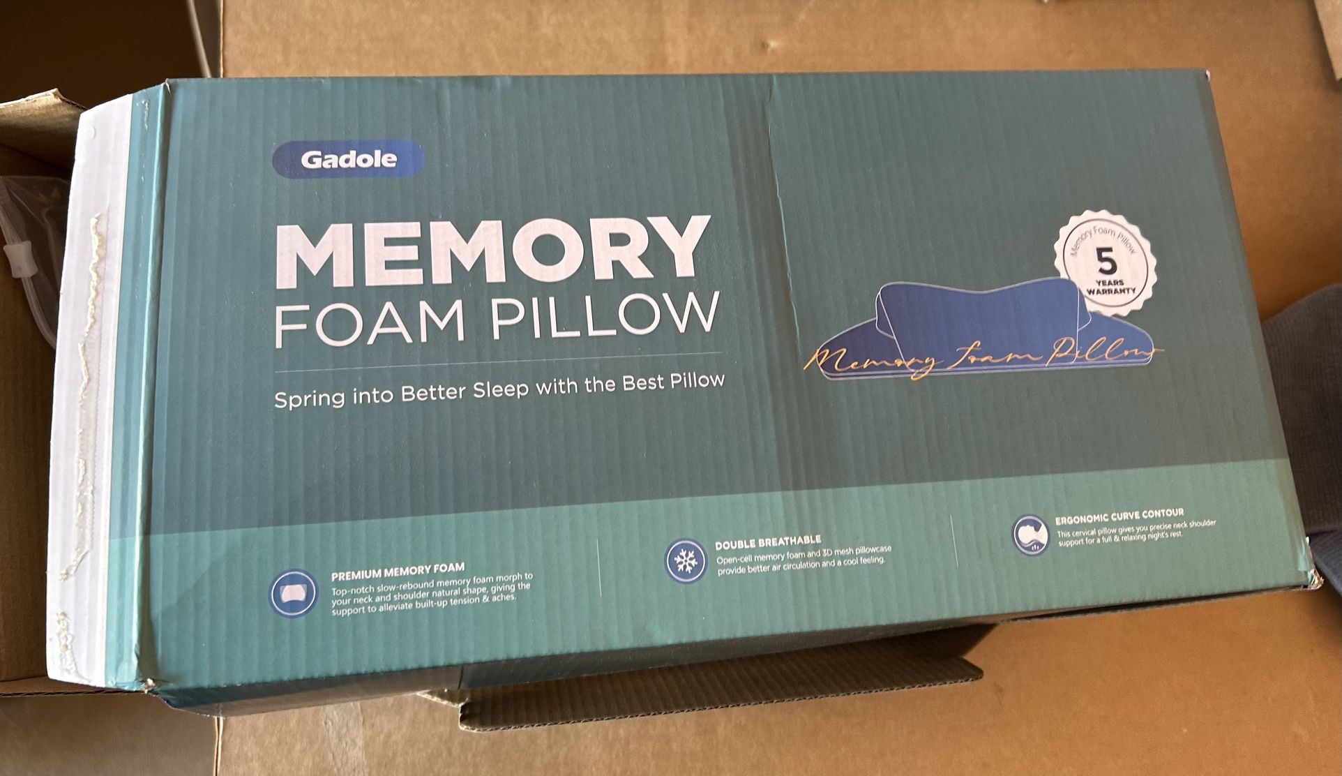 New Memory Foam Pillow Open Box