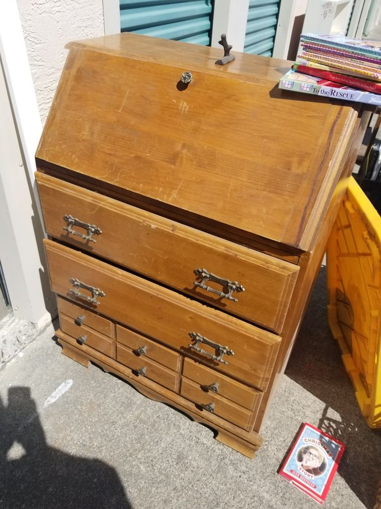 Child early 80's Antique dresser with desk asking $175 or best offer