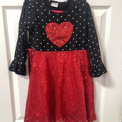 Sequin Heart Dress - Girls Size 7/8