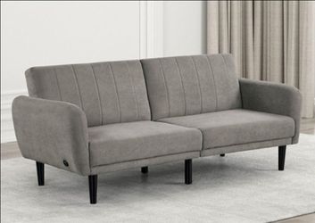 Brand New Grey Adjustable Futon Sofa Sleeper
