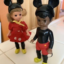 2 Disney Mickey Mouse ears dolls