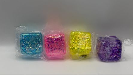 Set of 4 Glitter Cube Squishies