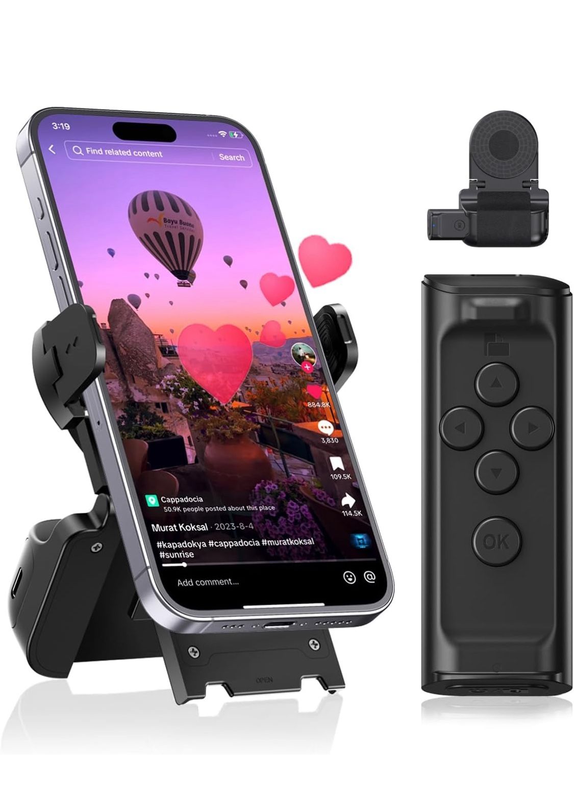 Scrolling Remote Control for TikTok Clicker Page Turner for Kindle App Bluetooth Remote for iPhone Camera Scroller Remote for iPhone iPad Phone with H