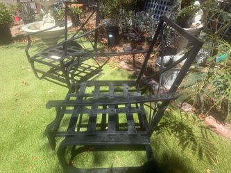 2 Metal Patio Chairs Very Sturdy