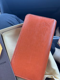 LOUIS VUITTON purse Orange Pimon  Epi Leather Epi Zippy 
