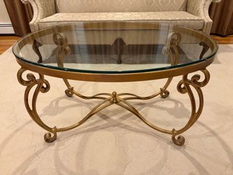 Glass Wrought Iron Cofee Table