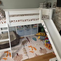 Toddler Twin XL Bed With Ladder And Slide