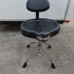 Mapex Saddle Top Drum Throne with Backrest and Double Braced Quad Legs (t775)
