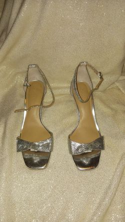 New silver glitter heels