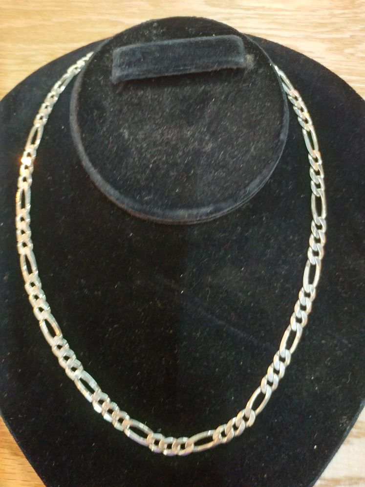 .925 Silver Figaro 26" Chain Necklace