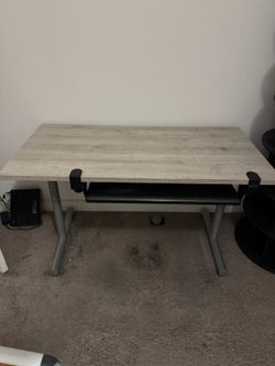 Wood Top Desk with Keyboard Tray