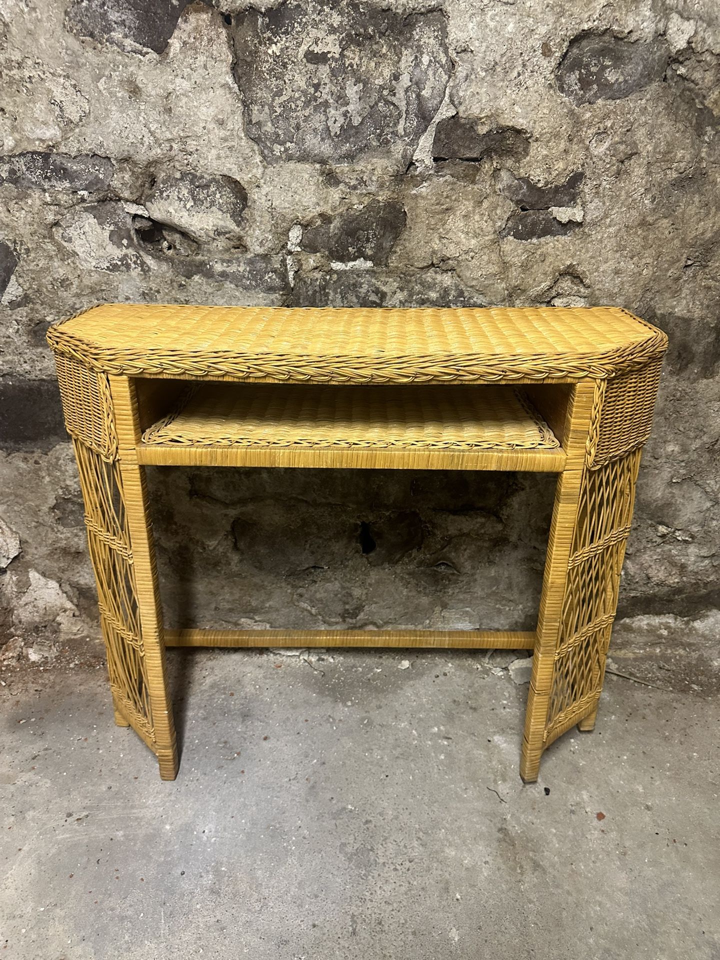 Boho Vintage Wicker Desk