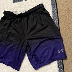 Under Armor Black And Purple Shorts Youth XL Great Condition